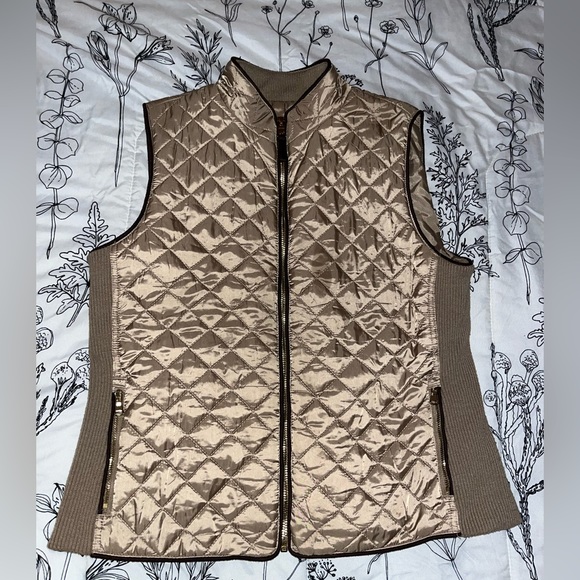 Rafaella Tan/Brown Fall Vest - Picture 2 of 6
